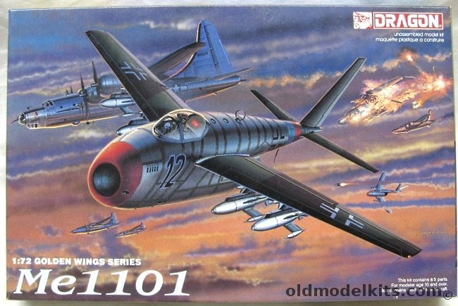 Dragon 1/72 Messerschmitt P1101 (Me-1101) - with Ruhrstahl X-4 Air-to-Air Missile, 5013 plastic model kit